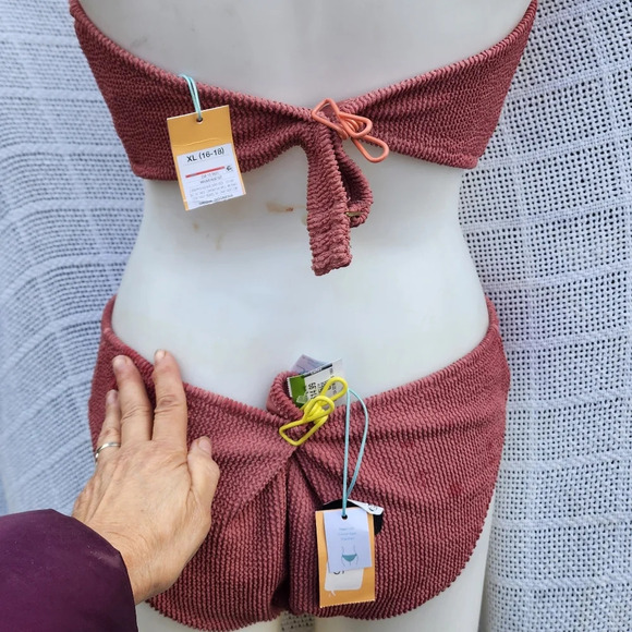 Kona Sol Mauve textured bikini XL NWT - Picture 4 of 12